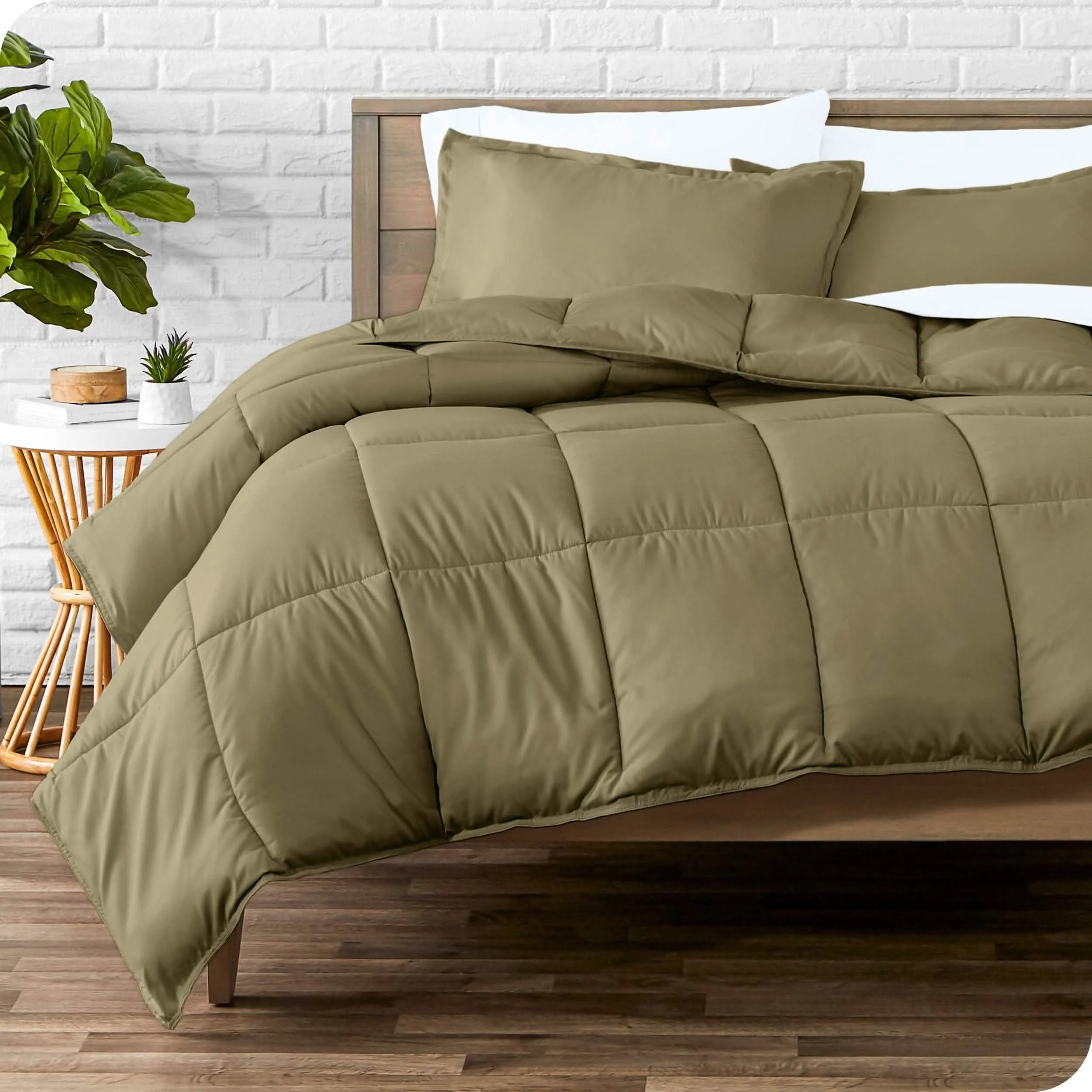 Down Alternative Box Stitch Comforter Set - Oversized King