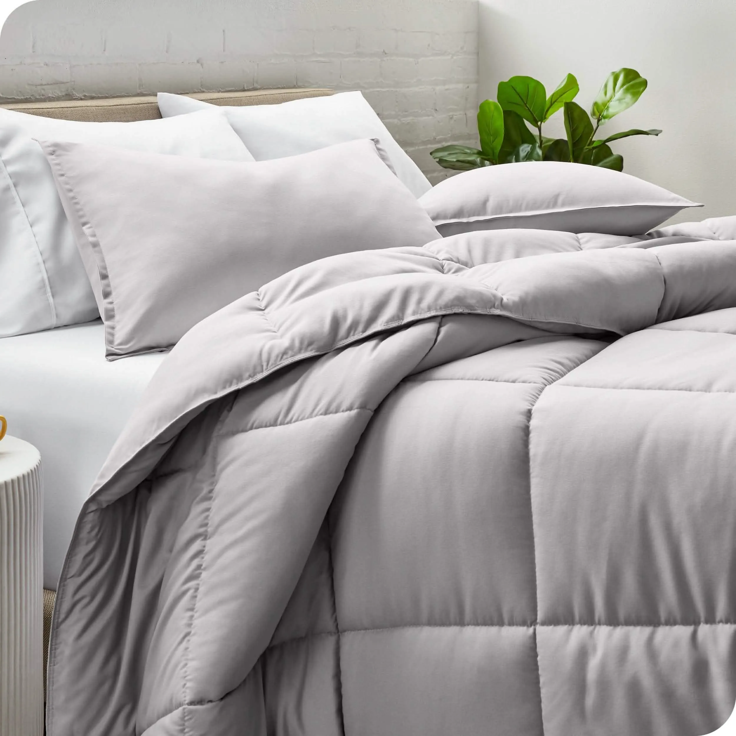 Down Alternative Box Stitch Comforter Set - Oversized King