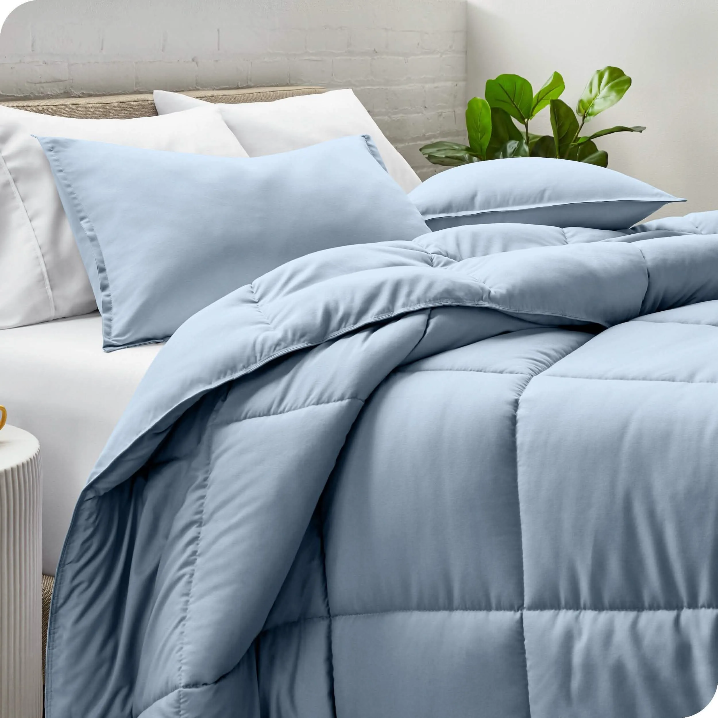 Down Alternative Box Stitch Comforter Set - Oversized King