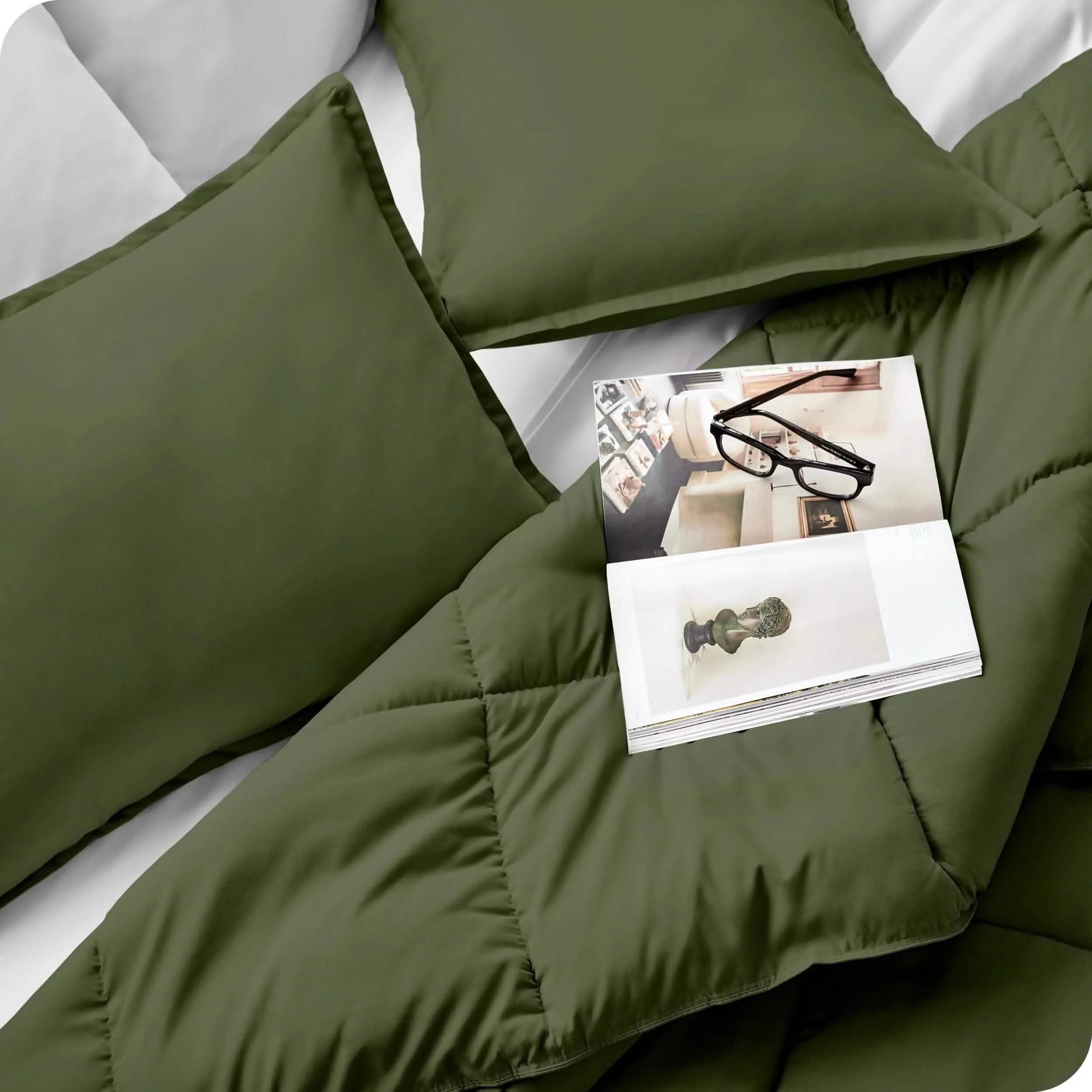 Down Alternative Box Stitch Comforter Set - Oversized King