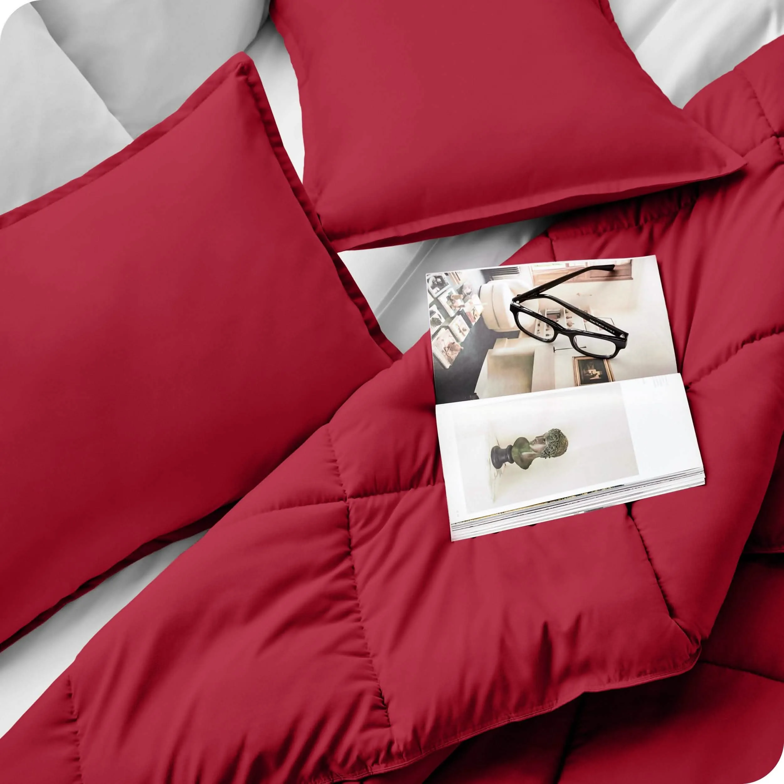 Down Alternative Box Stitch Comforter Set - Oversized King