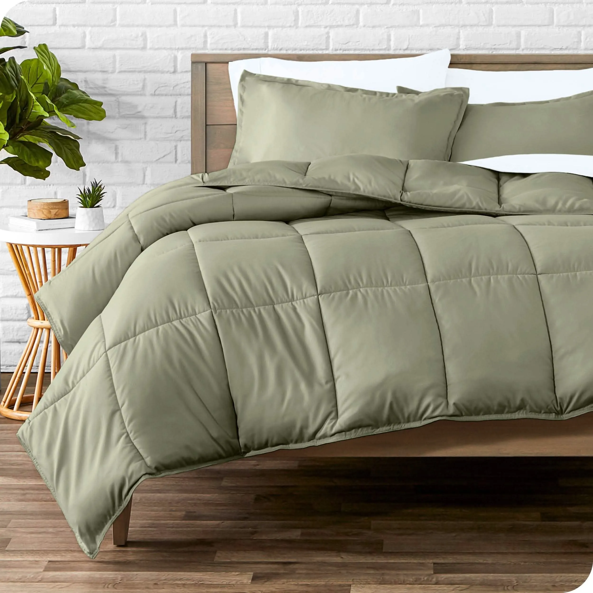 Down Alternative Box Stitch Comforter Set - Oversized King