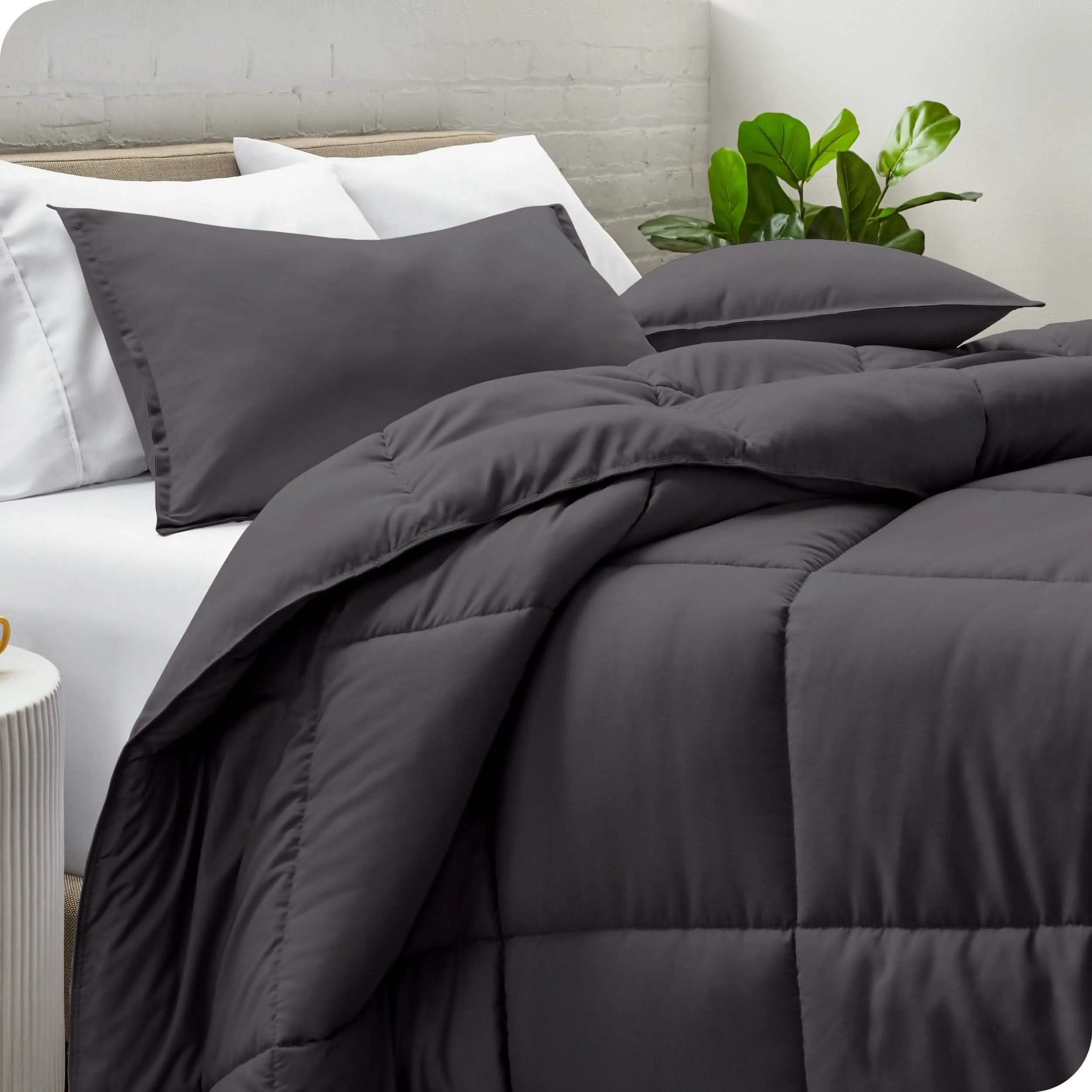 Down Alternative Box Stitch Comforter Set - Oversized King