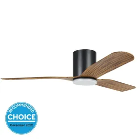 Eglo Iluka 52 Inch DC Fan 18W LED Tri-Col Black Wood Hugger