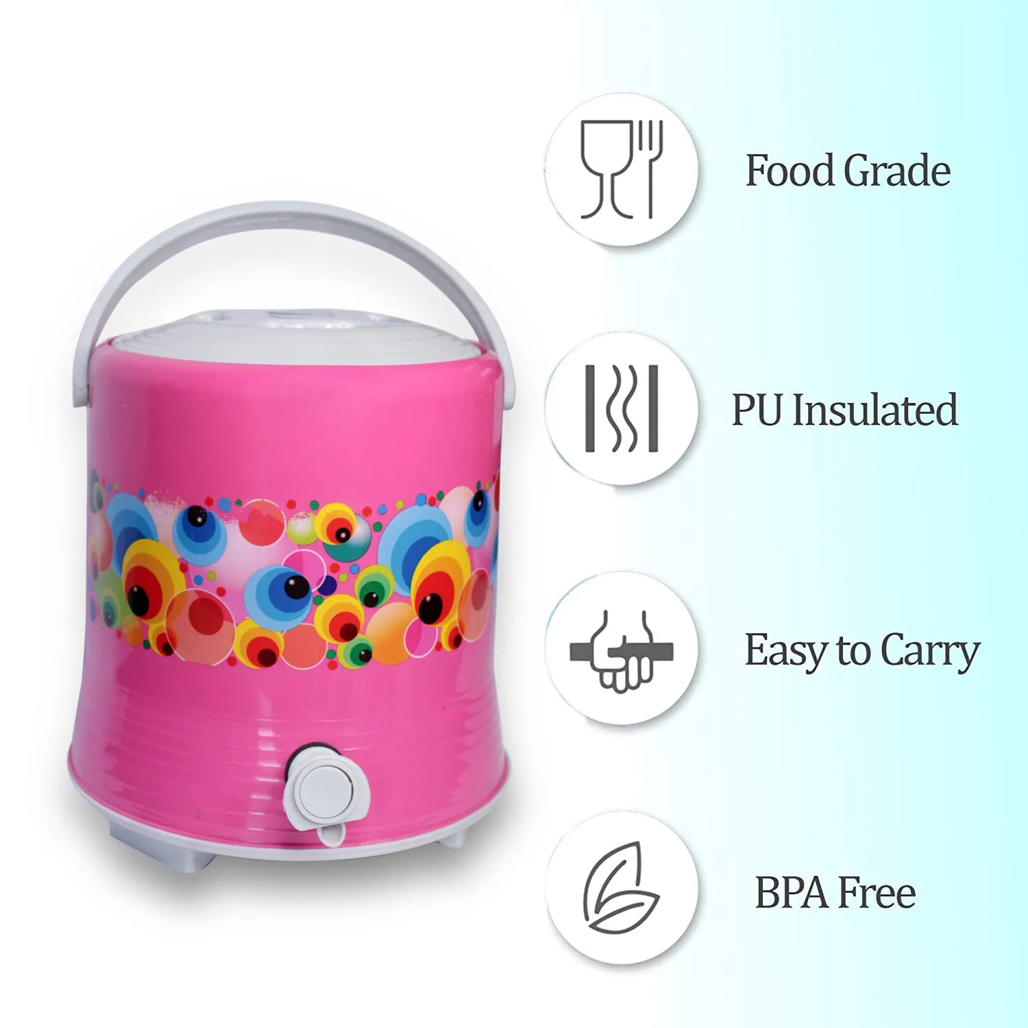 Ekan Insulated Water Cooler/Jug Camper 4 litres Easy to Carry BPA Free Ideal for Travel /Picnic /Homes /Office /Shops