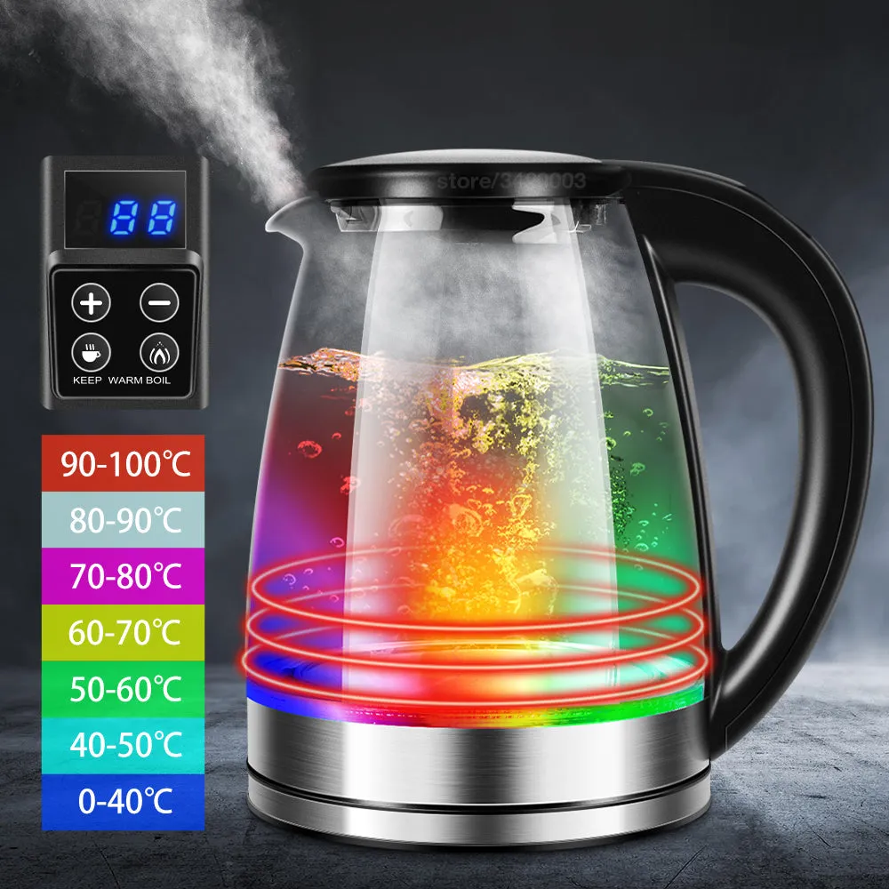 Electric Kettle Glass Teapot Water kettle Hot Water Tea Coffee Kettle