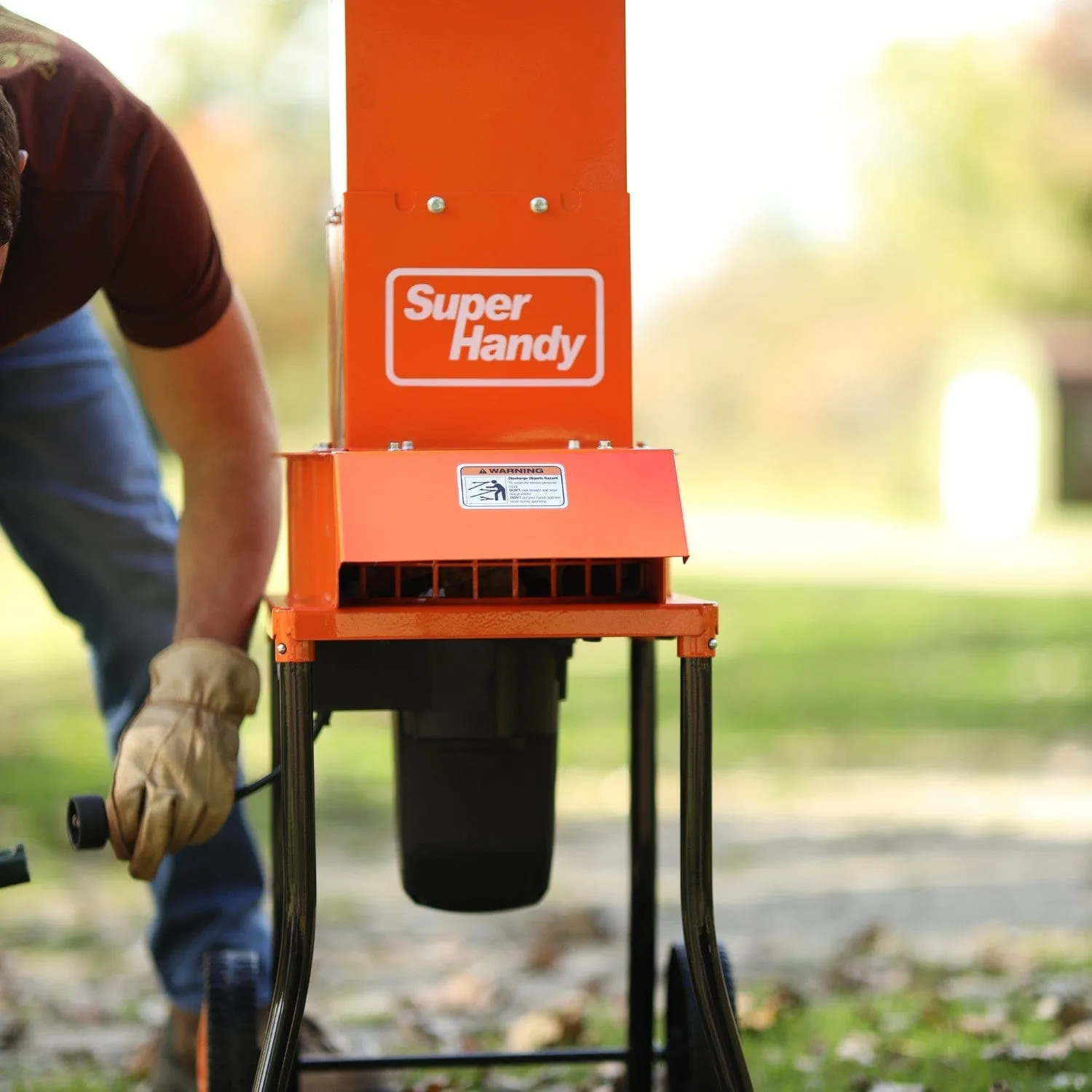 Electric Leaf Mulcher - 120V Corded, 11"  Heavy Duty Blades, Steel Housing Body