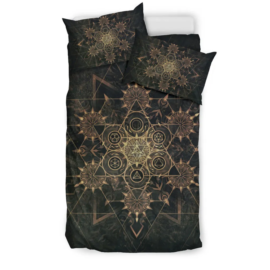 Elements of Sacred Geometry - Dark | Bedding Set | Mandalazed