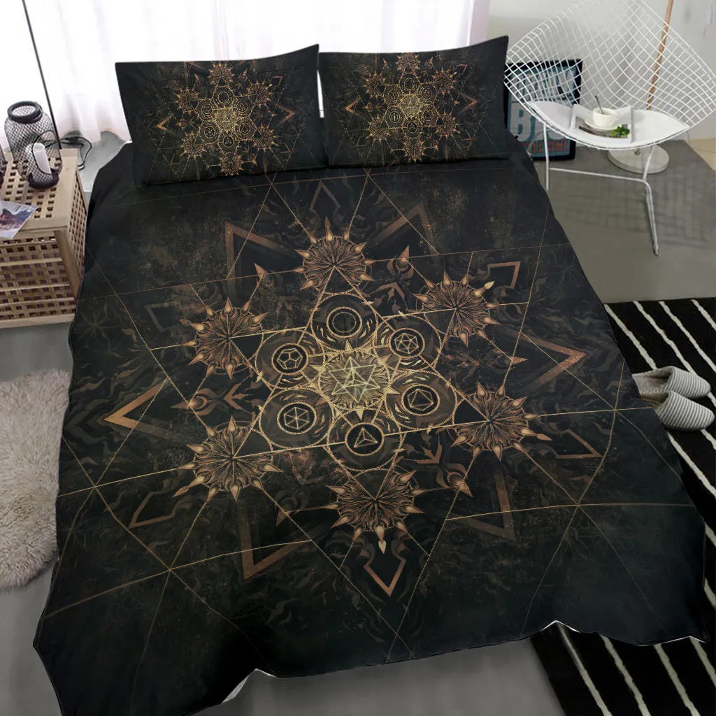 Elements of Sacred Geometry - Dark | Bedding Set | Mandalazed