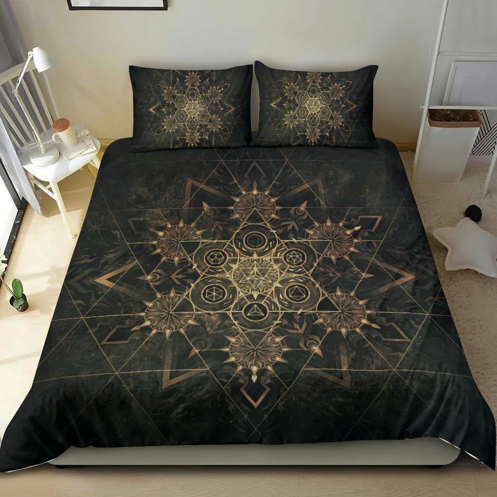 Elements of Sacred Geometry - Dark | Bedding Set | Mandalazed