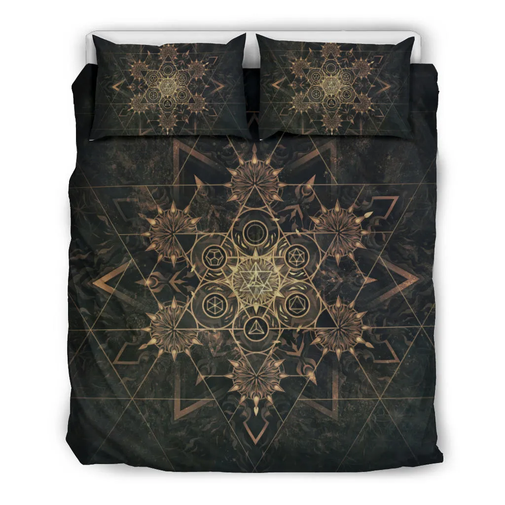 Elements of Sacred Geometry - Dark | Bedding Set | Mandalazed