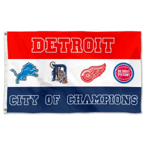 Fyon City of Detroit Champions Sports Fans Flag  banner