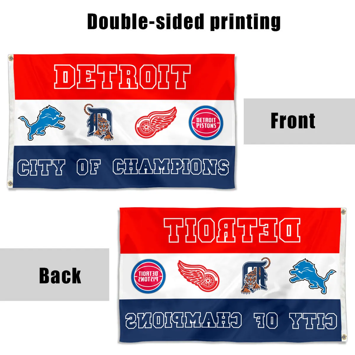 Fyon City of Detroit Champions Sports Fans Flag  banner