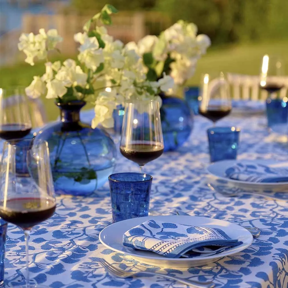 Ginkgo Blue Table Runner