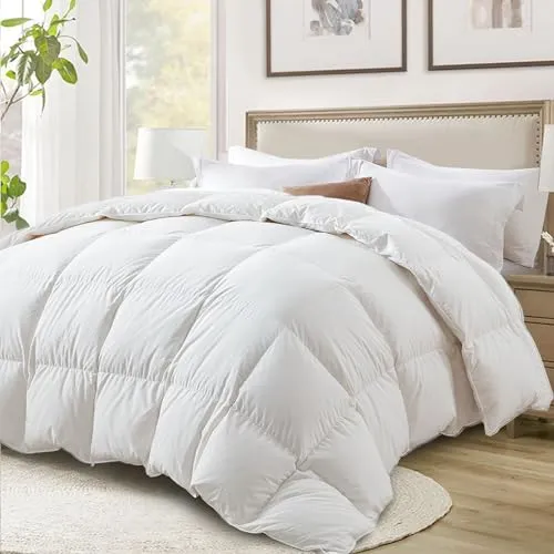 Globon Ultra Soft King Down Feather Comforter 700 Fill Power White