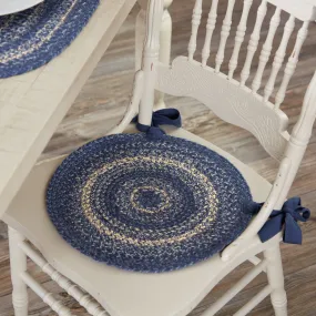 Great Falls Blue Jute Chair Pad