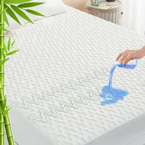 GRT Waterproof Bamboo Cooling Mattress Protector Twin XL Size - Mattress Pad Cover, 3D Air Fiber Mattress Pad Breathable Ultra Soft Noiseless 8''-21'' Deep Pocket Washable