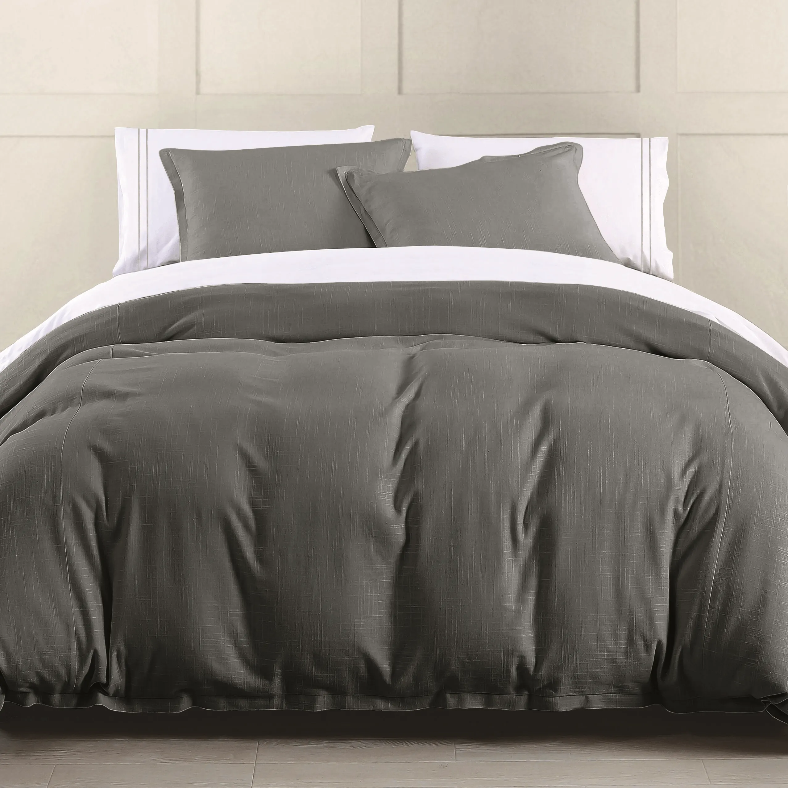 Hera Washed Linen Flange Bedding Set