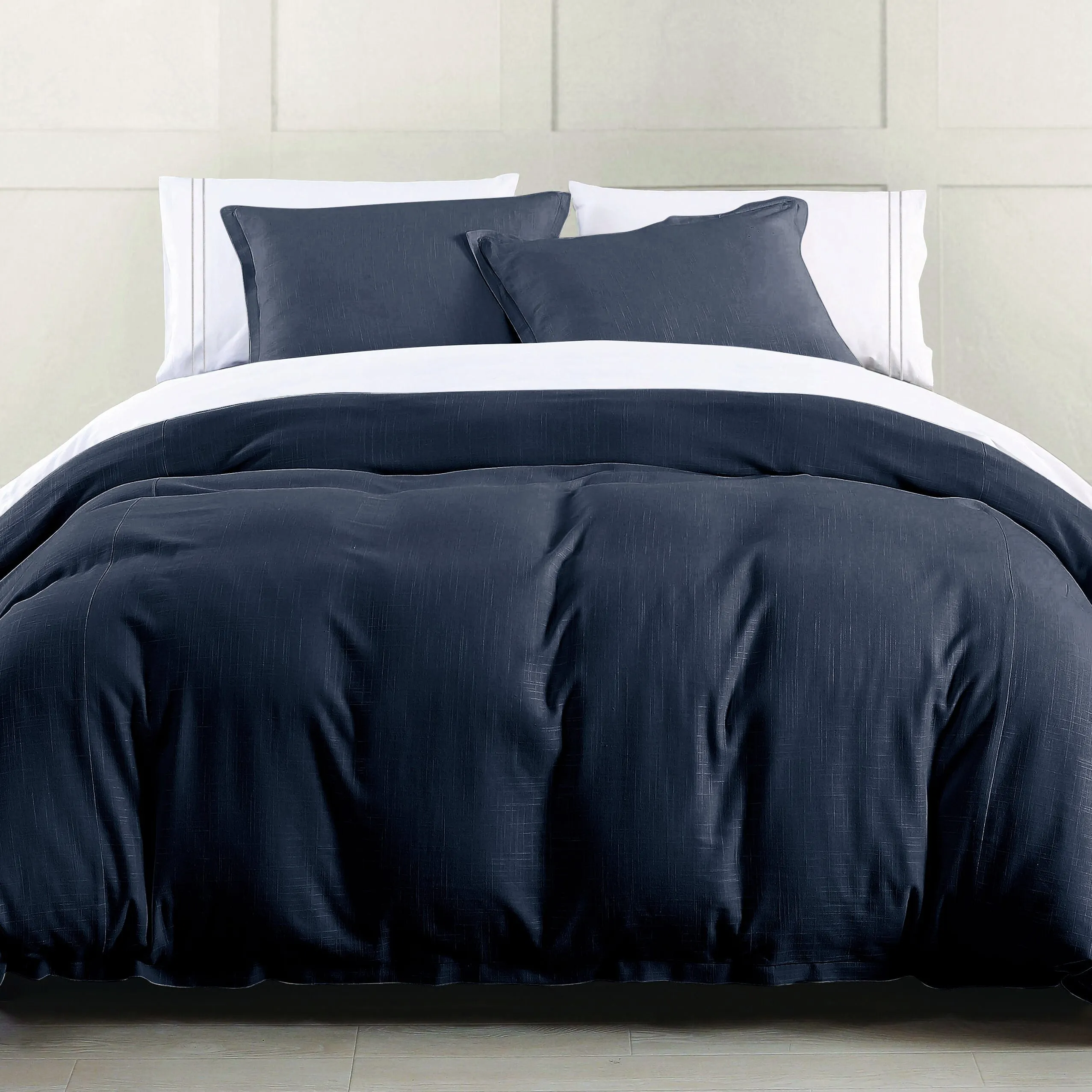 Hera Washed Linen Flange Bedding Set