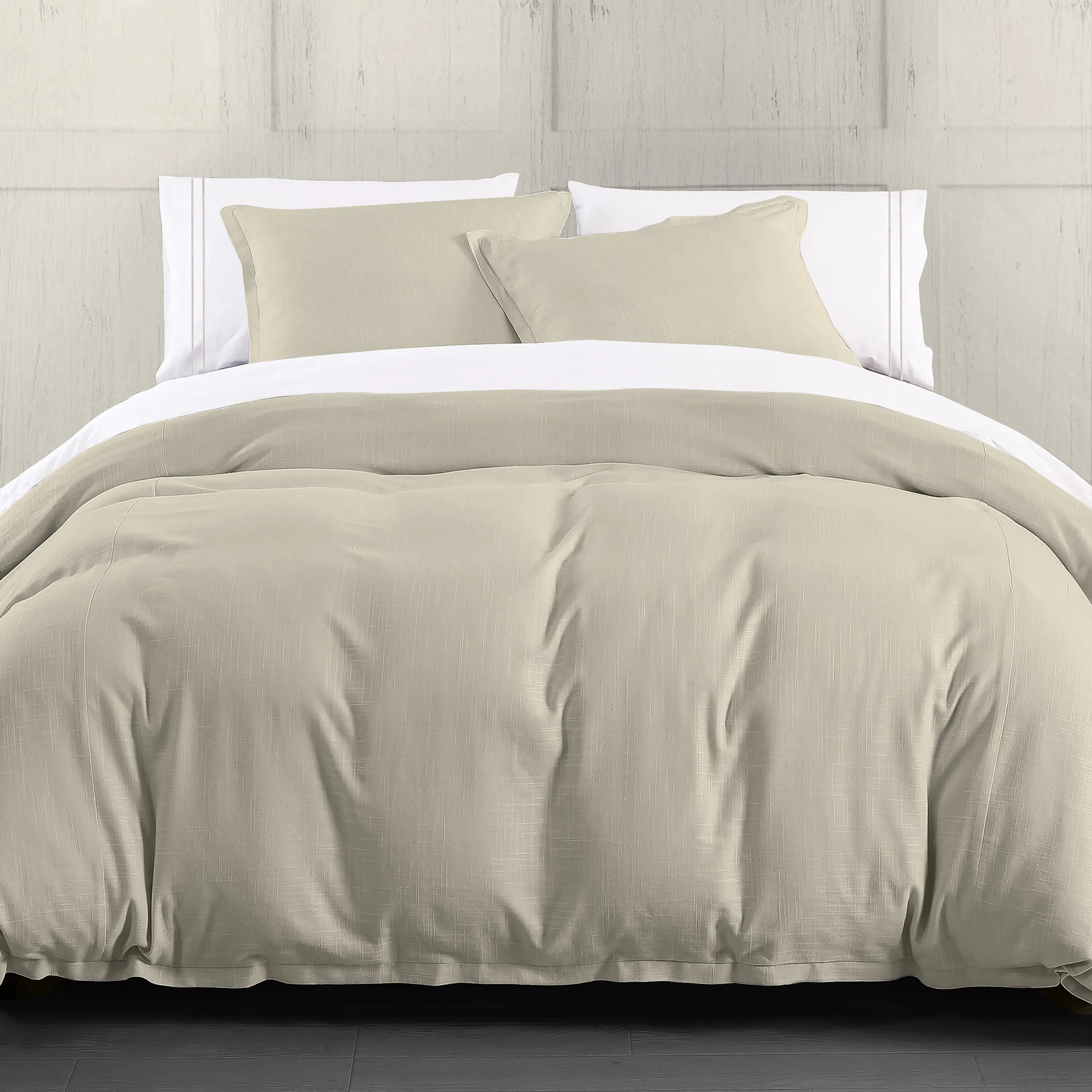 Hera Washed Linen Flange Bedding Set