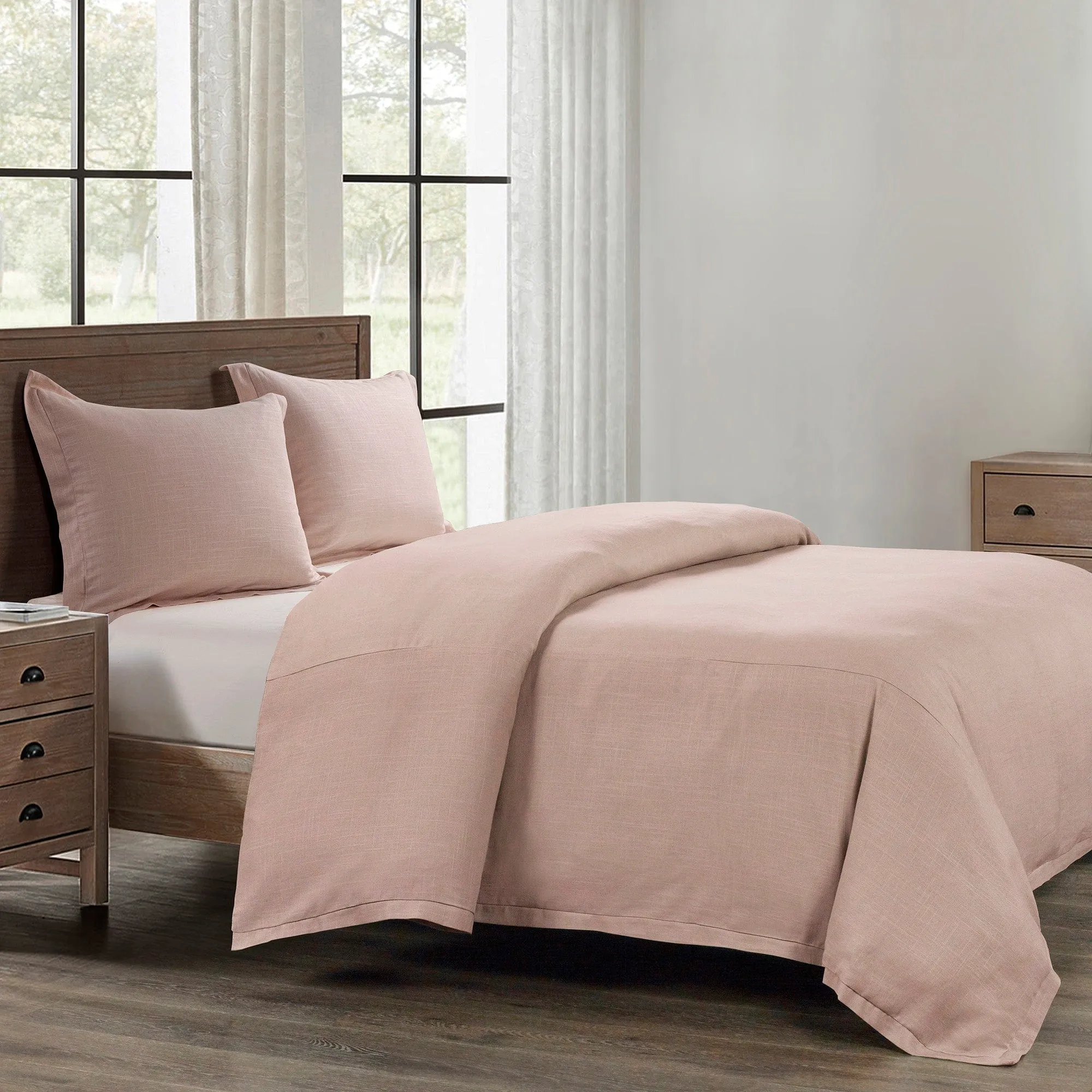 Hera Washed Linen Flange Bedding Set