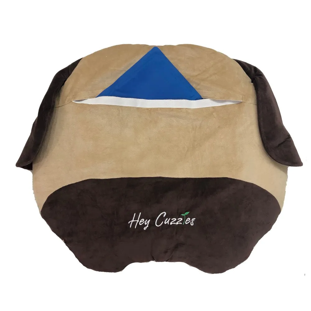 Hey Cuzzies Organic Cotton Pug Head Dog Bed