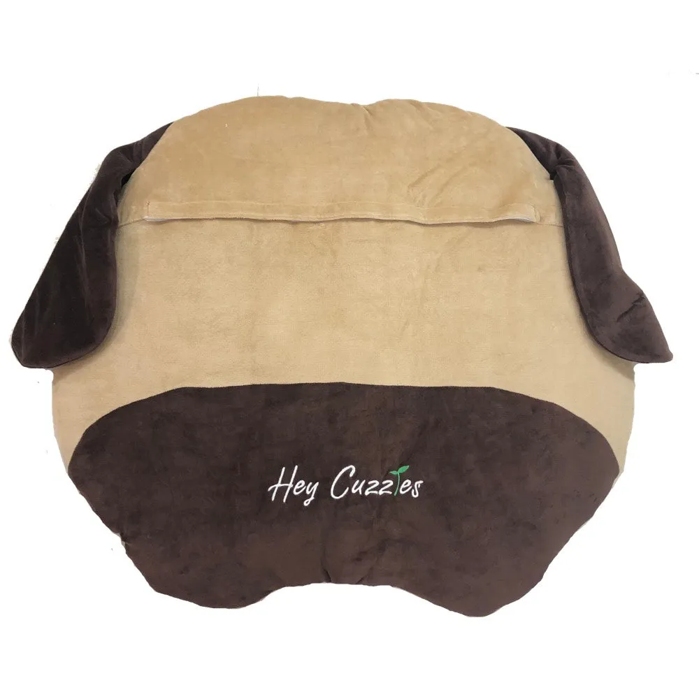 Hey Cuzzies Organic Cotton Pug Head Dog Bed