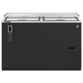 Hoshizaki HBC-50 50-1/2" Horizontal Refrigerator, Two Section Black Vinyl Bottle Cooler, Slide Top Doors