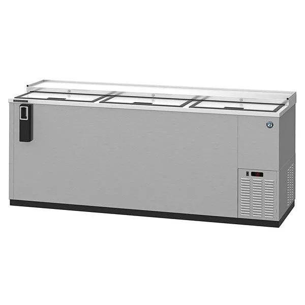 Hoshizaki  HBC-80-S 80" Horizontal Refrigerator, Three Section Stainless Steel Bottle Cooler, Slide Top Doors