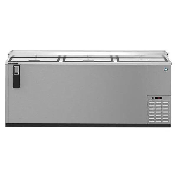 Hoshizaki  HBC-80-S 80" Horizontal Refrigerator, Three Section Stainless Steel Bottle Cooler, Slide Top Doors