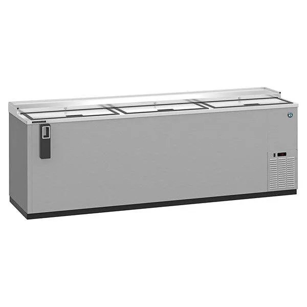 Hoshizaki HBC-95-S 95" Horizontal Refrigerator, Three Section Stainless Steel Bottle Cooler, Slide Top Doors