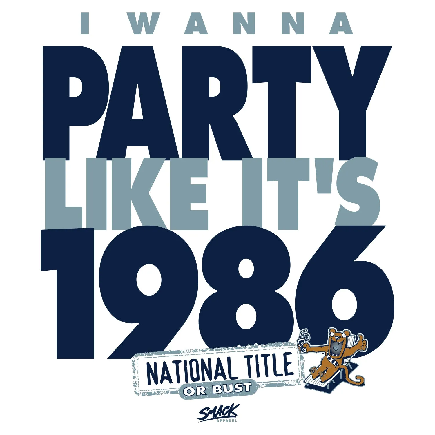 I Wanna Party Like It's 1986 T-Shirt for Penn State College Fans (SM-5XL)