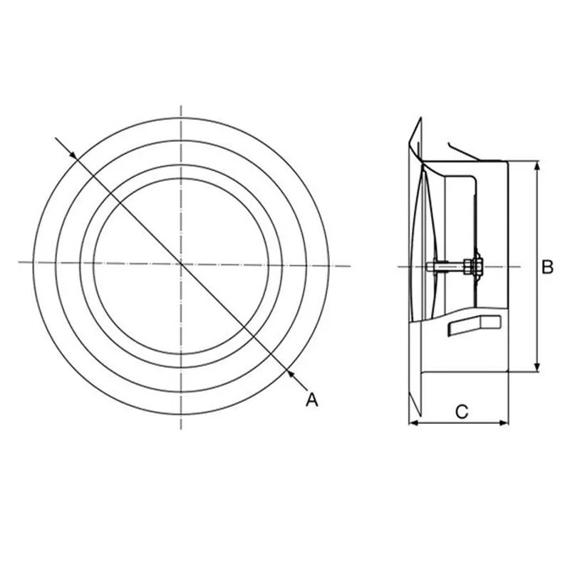 IDVSS internal Duct Valve in 304 Stainless Steel