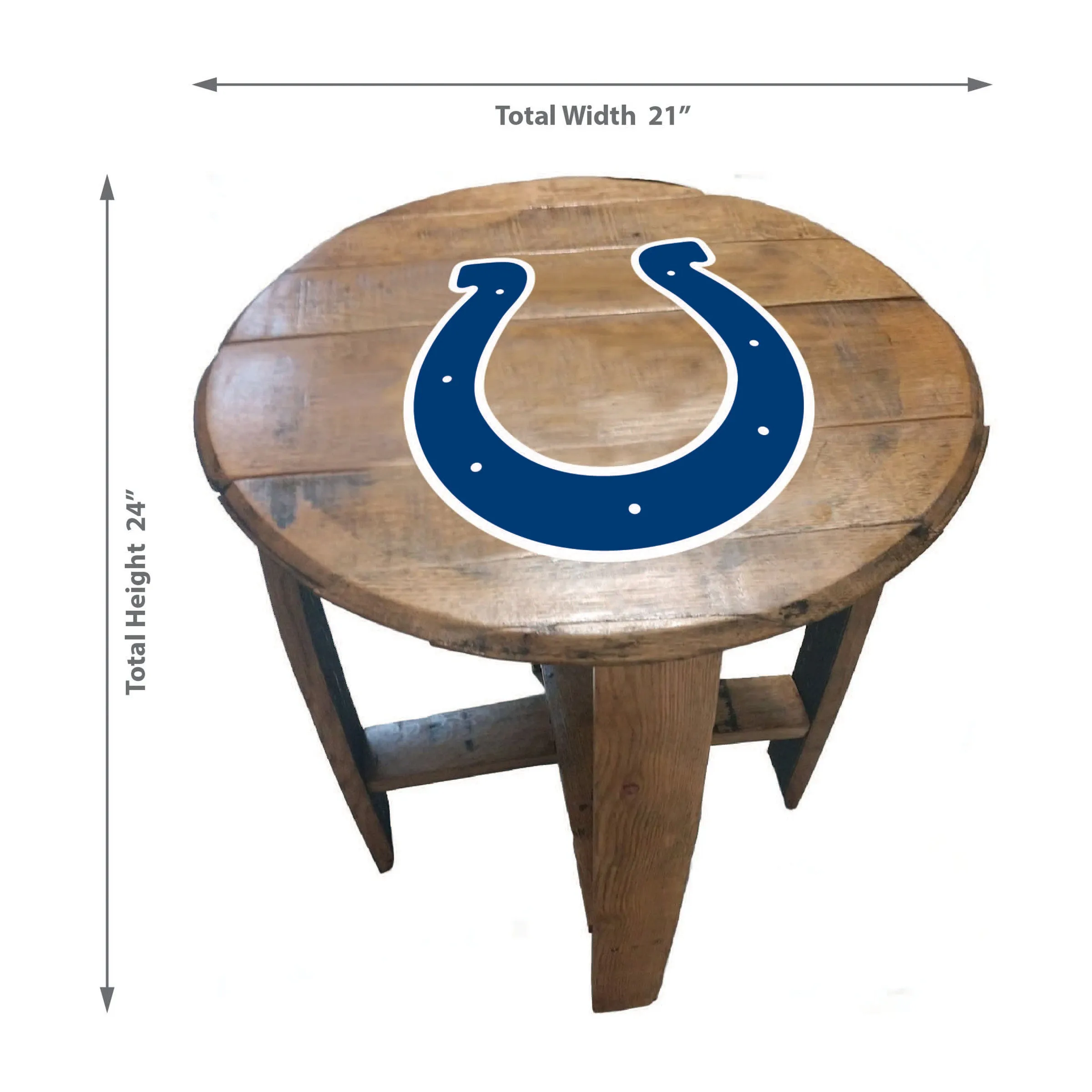 Imperial Indianapolis Colts Oak Barrel Table