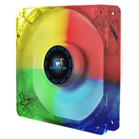 Kingwin CFMC-012LB 120mm x 120 mm Long Life Bearing Multi-Color LED Case Fan