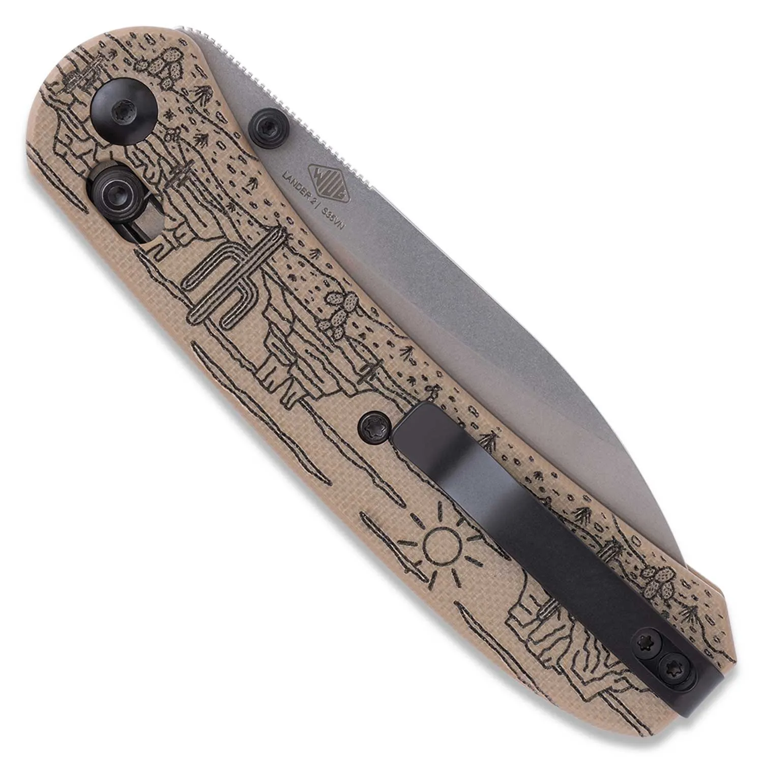 Lander 2 Pocket Knife - Pre-Built Desert Horizon G10