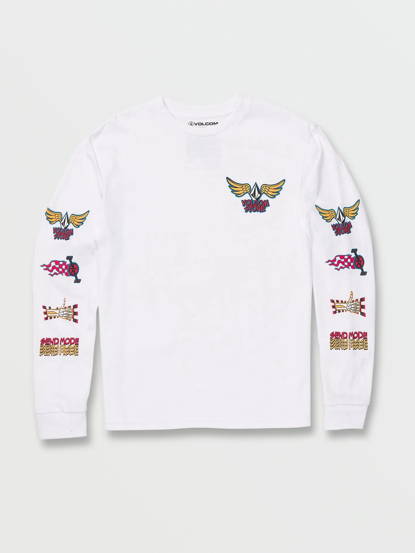 Little Boys Caiden Long Sleeve Tee - White