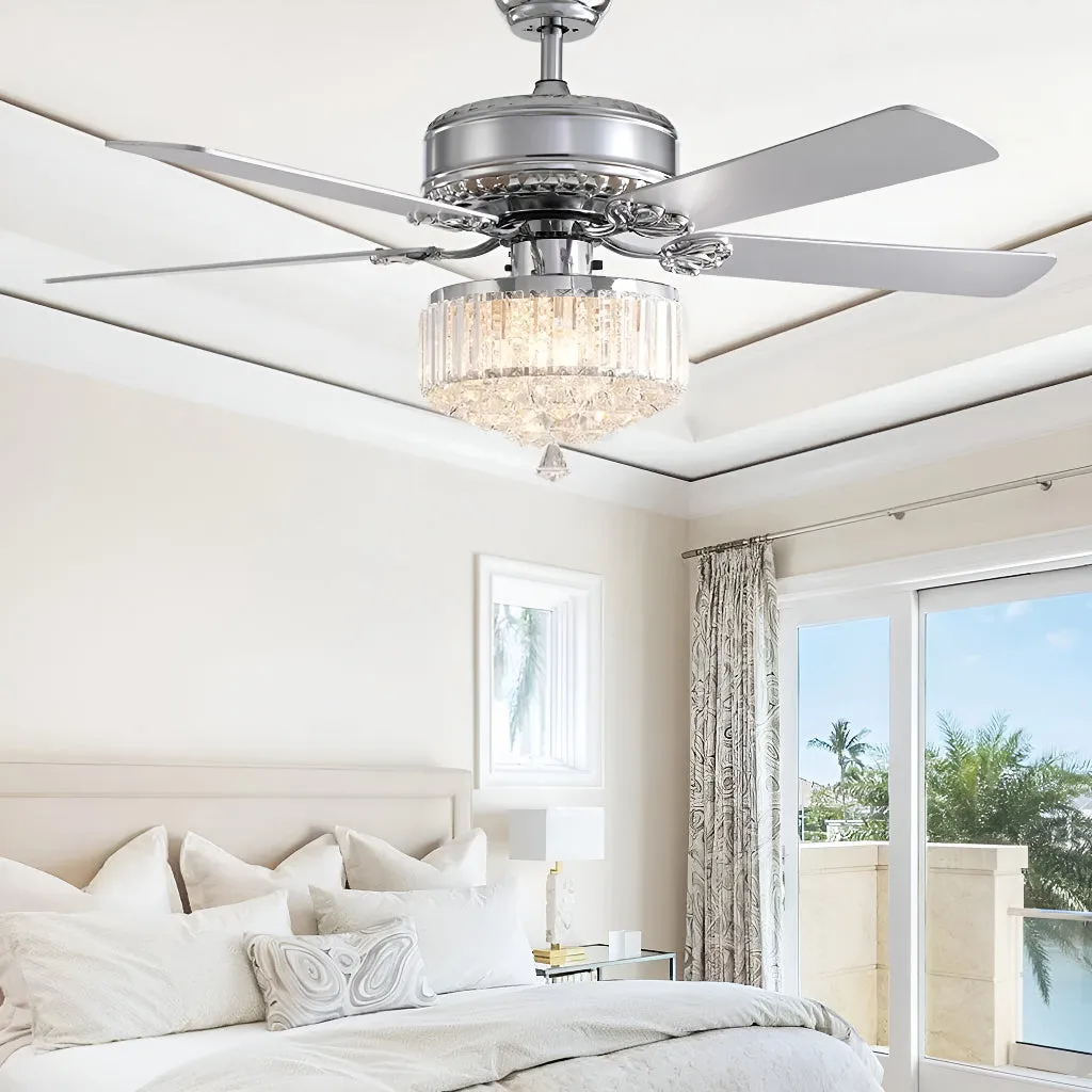 Luxury 5 - Blade Crystal Ceiling Fan with Remote Control