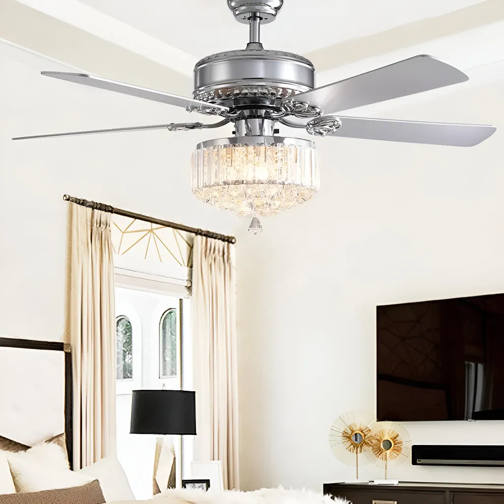 Luxury 5 - Blade Crystal Ceiling Fan with Remote Control