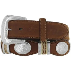 Men's Brighton Brown With Conchos Belt #9119L