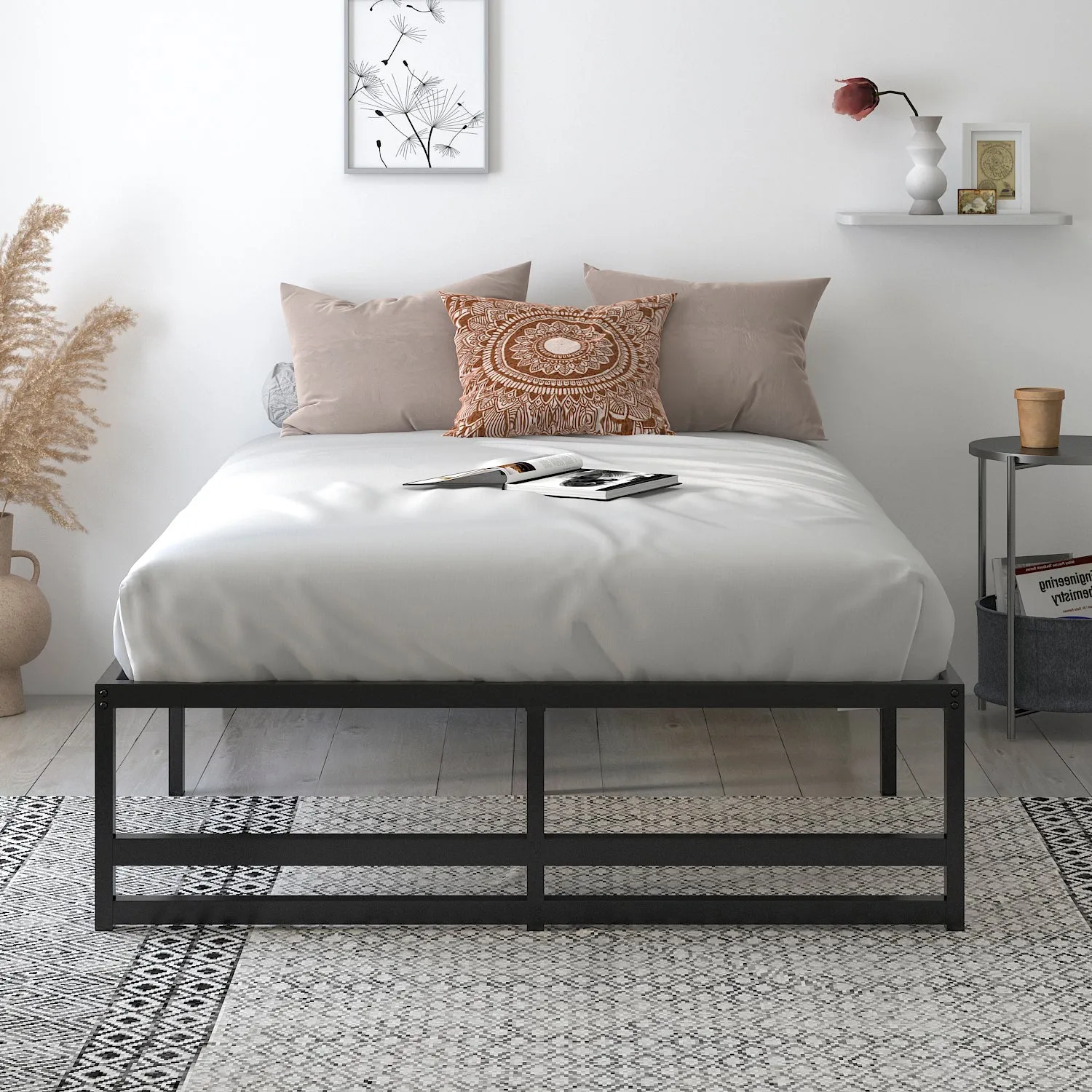 Metal Platform Bed Frame with 14" Under Bed Storage