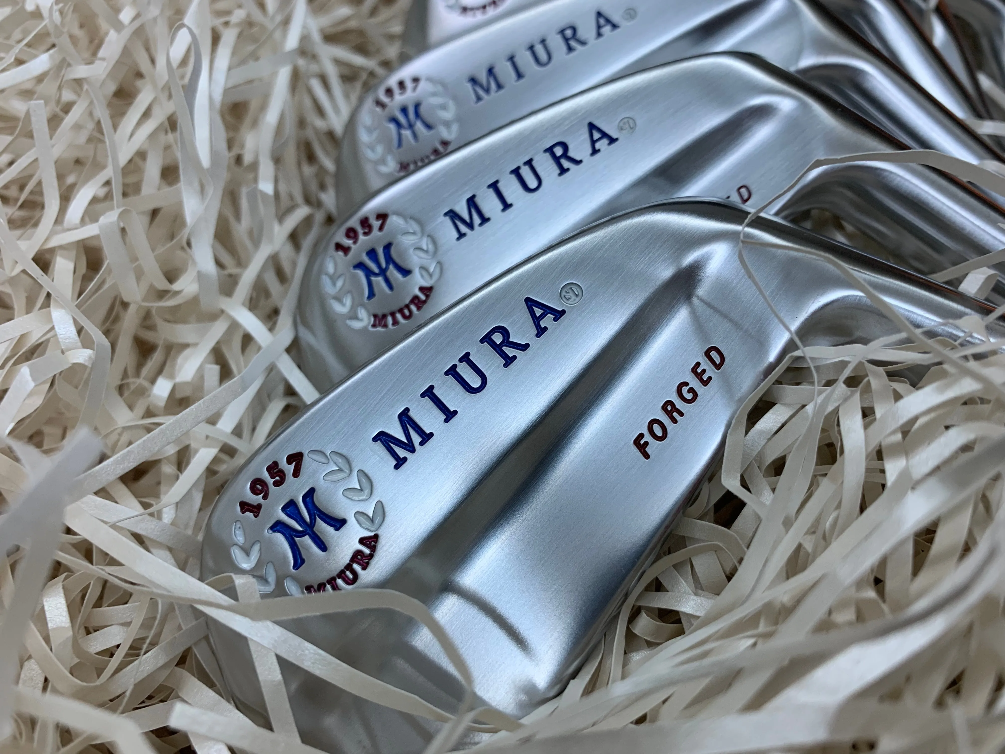 Miura Golf Irons Baby Blades Red White and Blue Fill