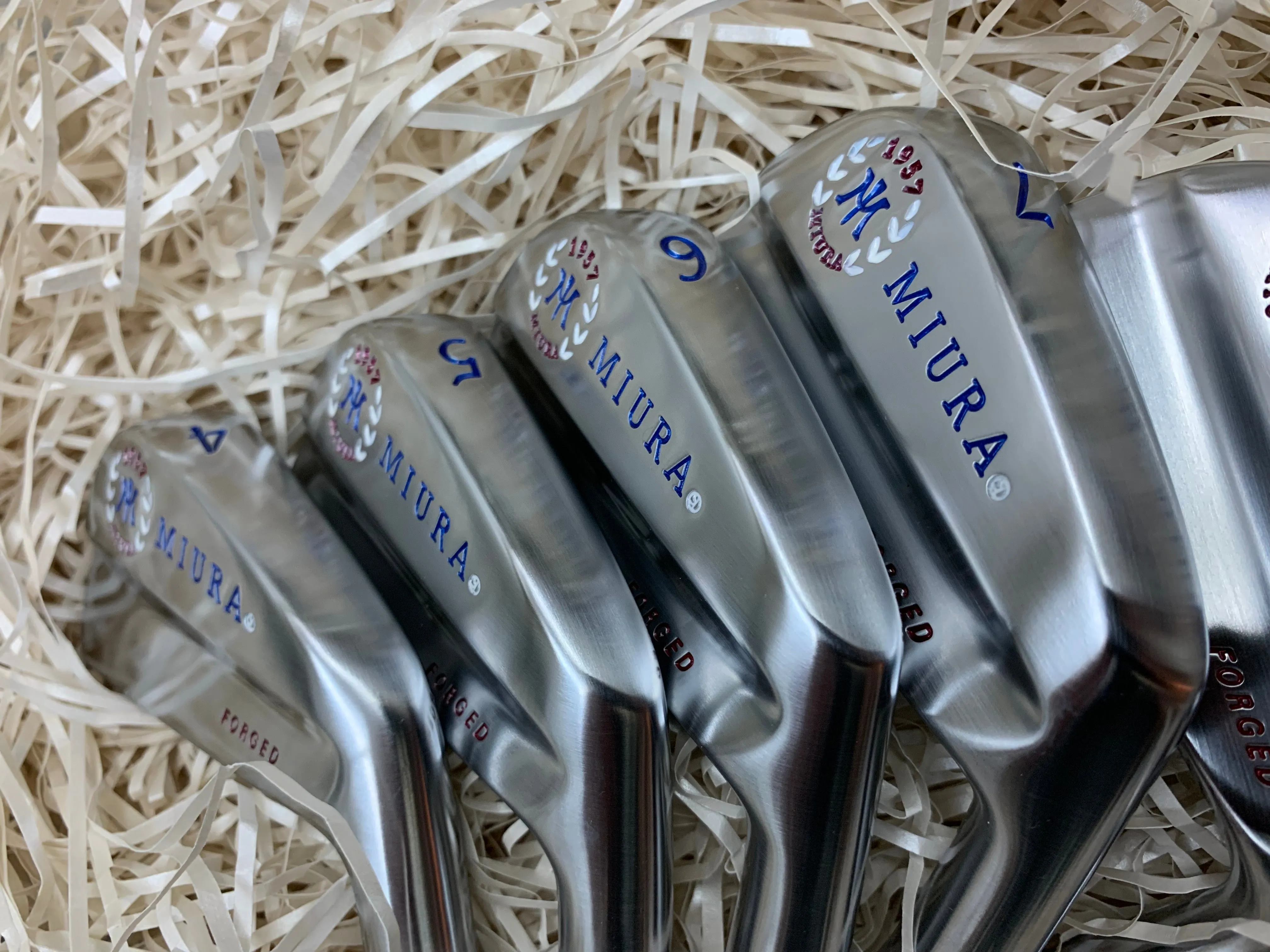 Miura Golf Irons Baby Blades Red White and Blue Fill