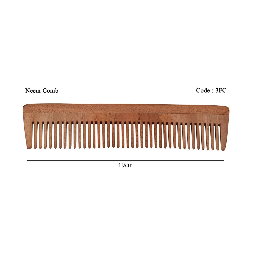 Neem Wood Comb single small spokes (19cm)