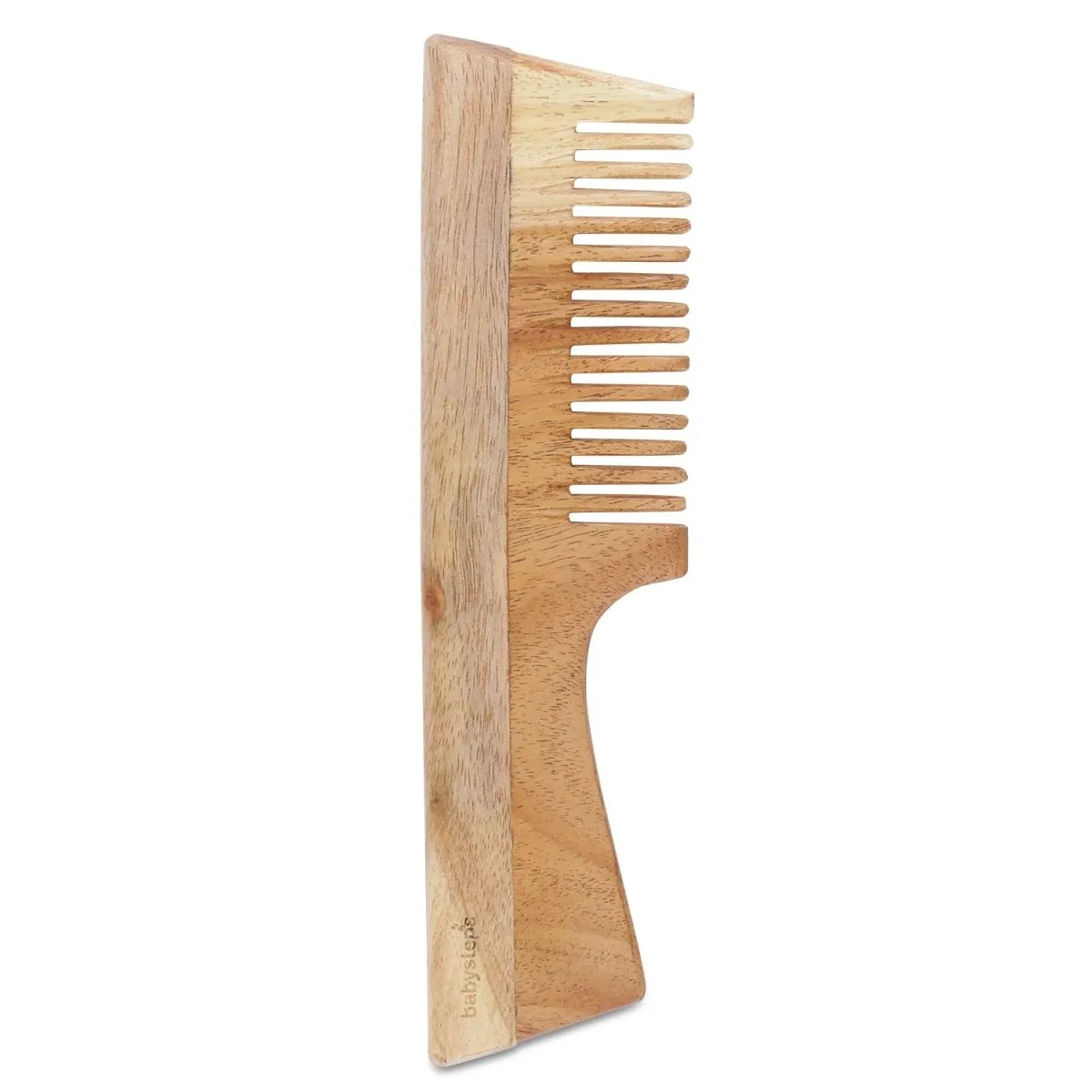 Neem Wood Comb with Handle | Wooden Comb | Fine Tooth