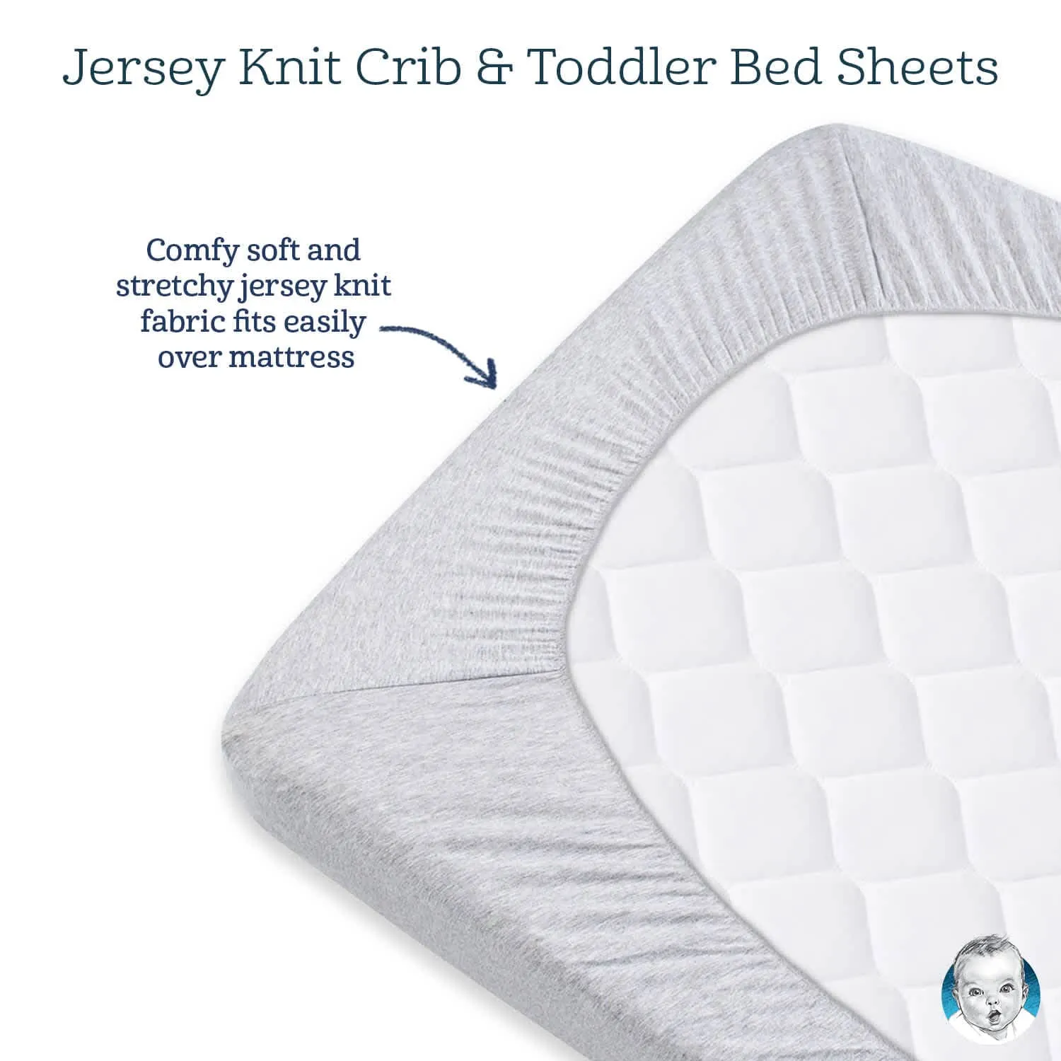 Neutral White Fitted Crib Sheet