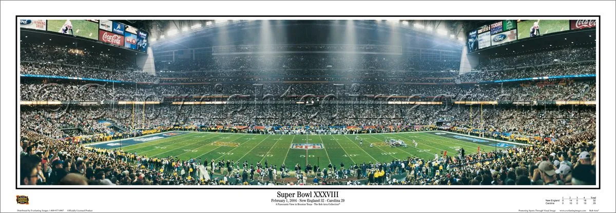 New England Patriots Super Bowl XXXVIII (2004) Champions Panoramic Poster Print - Everlasting Images (MA-88A)