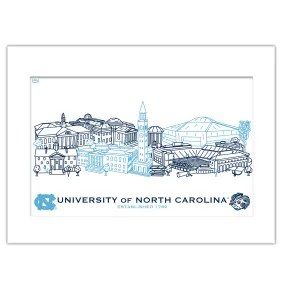 North Carolina Tar Heels Matted Campus Wall Art 11" x 14"