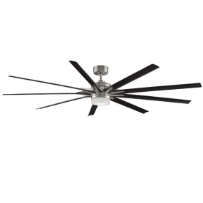 Odyn High Airflow DC Ceiling Fan by Fanimation in Black – LED Light and Remote 84″