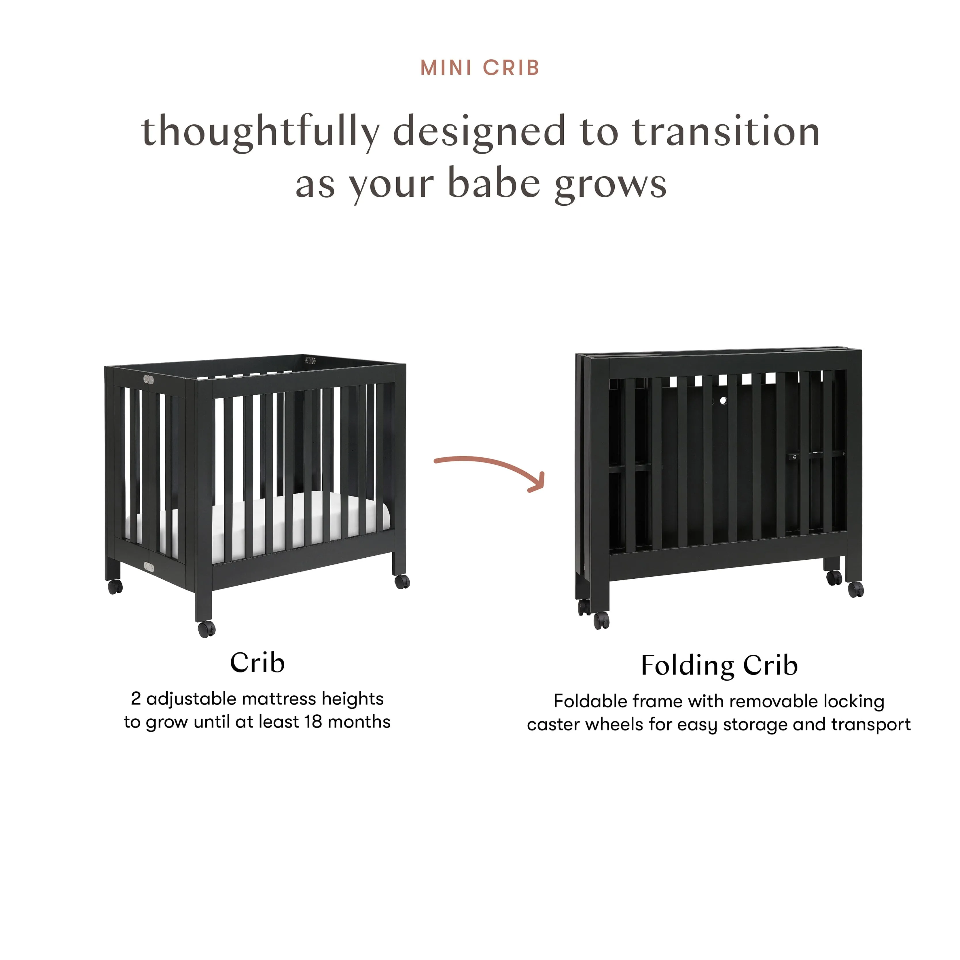 Origami Mini Crib | Black